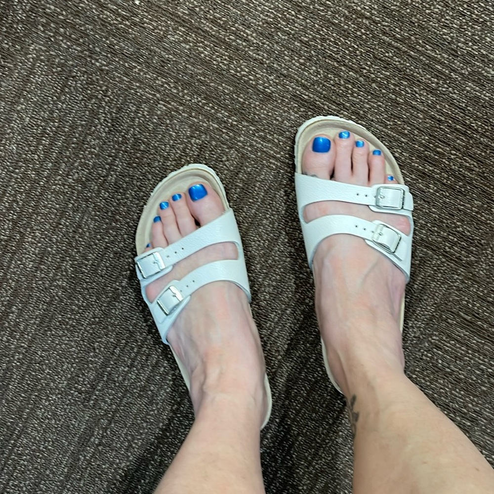 White Birkenstock Sandals